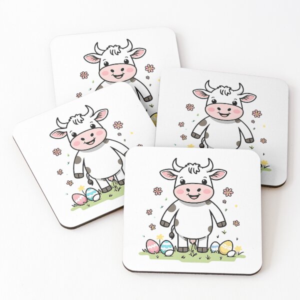 Item preview, Cute Easter Cow With Easter Eggs designed and sold by DomTeesHaven.