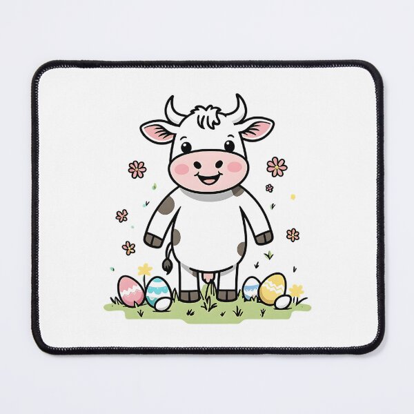 Item preview, Cute Easter Cow With Easter Eggs designed and sold by DomTeesHaven.