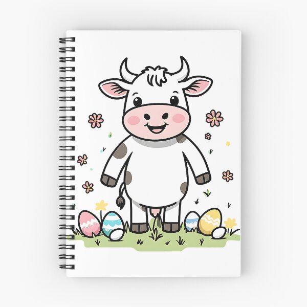 Item preview, Cute Easter Cow With Easter Eggs designed and sold by DomTeesHaven.