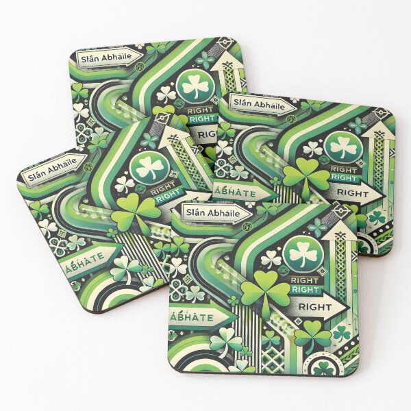 Item preview, Modern Irish Road Sign & Clover Pattern designed and sold by Baharaby.