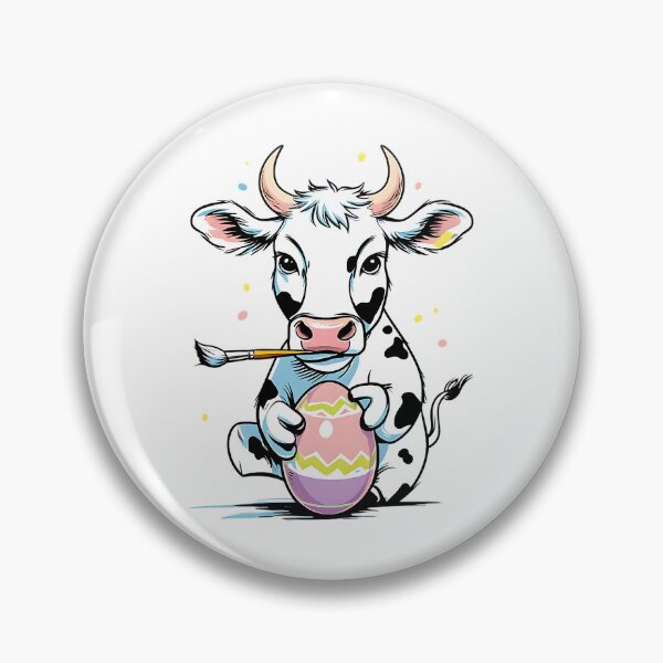 Item preview, Cute Easter Cow Painting Easter Eggs designed and sold by DomTeesHaven.