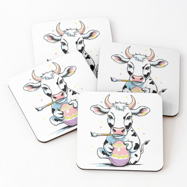 Item preview, Cute Easter Cow Painting Easter Eggs designed and sold by DomTeesHaven.