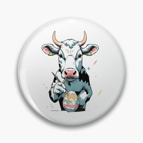 Item preview, Cute Easter Cow Painting Easter Eggs designed and sold by DomTeesHaven.