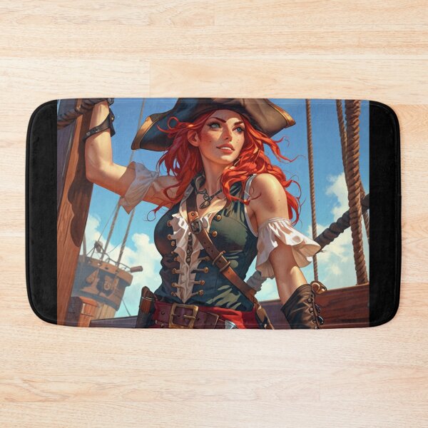 Item preview,  Red Head Pirate Queen Anne Bonney vintage Anime Manga Illustration designed and sold by Vintage Designs +.