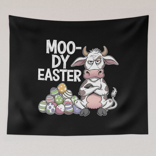 Item preview, Moo-dy Easter Funny Easter Cow designed and sold by DomTeesHaven.