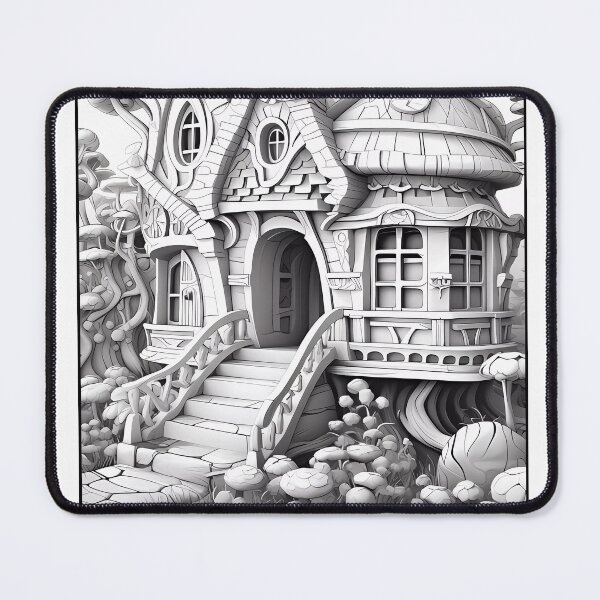 Item preview, Magical Fairy House #33 Coloring Page Pattern designed and sold by DavidColoring.
