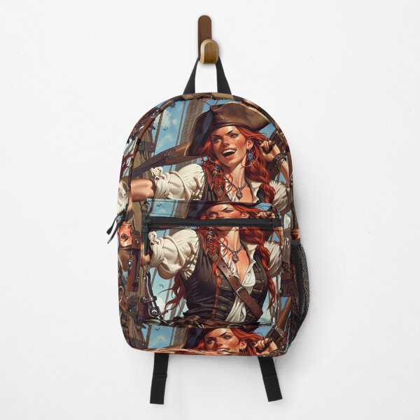 Item preview, Red Head Pirate Queen Anne Bonney vintage Anime Manga Illustration designed and sold by Vintage Designs +.