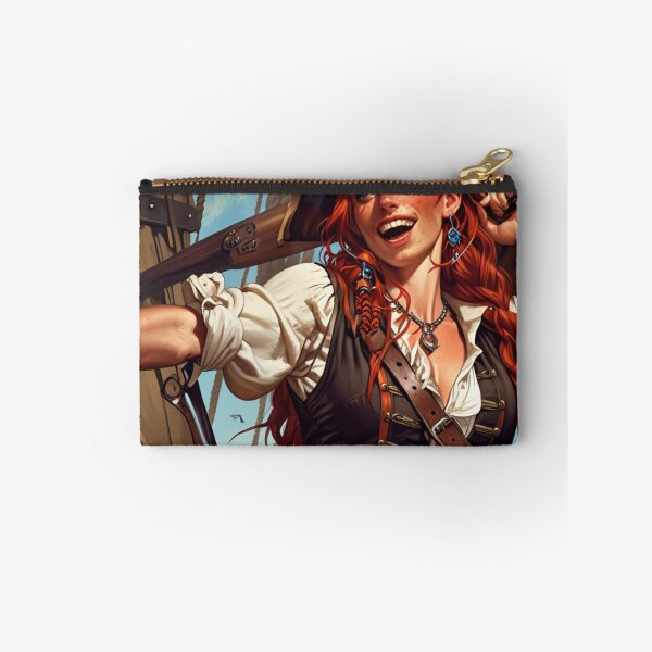 Item preview, Red Head Pirate Queen Anne Bonney vintage Anime Manga Illustration designed and sold by Vintage Designs +.