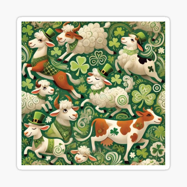 Item preview, Whimsical Irish Farm Animal Parade Pattern designed and sold by Baharaby.