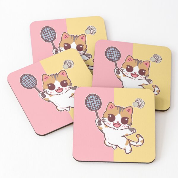 Item preview, Badminton Fan with Adorable Calico Cat designed and sold by BGMeYou.