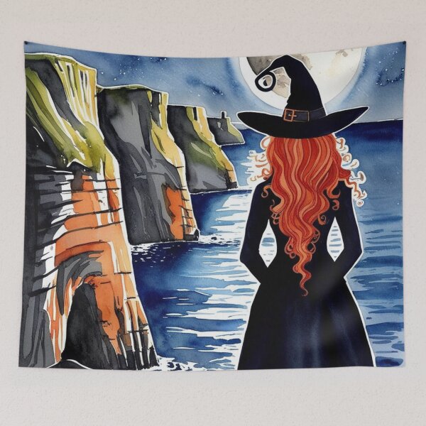 Item preview, Redhair celtic witch looking cliffs of moher designed and sold by Silvia Galliani.