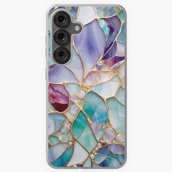 Item preview, Phone case, stained glass effect, stone pattern designed and sold by majajayo.