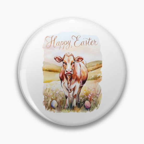 Item preview, Happy Easter Watercolor Easter Cow designed and sold by DomTeesHaven.