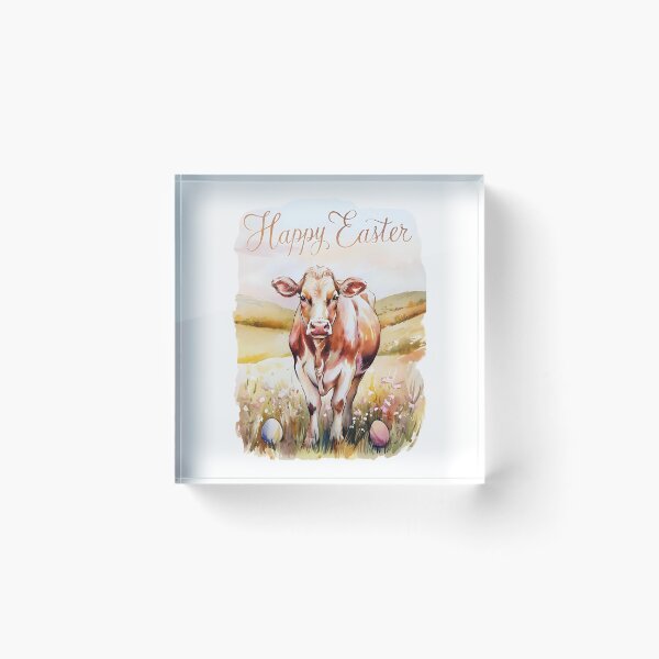 Item preview, Happy Easter Watercolor Easter Cow designed and sold by DomTeesHaven.