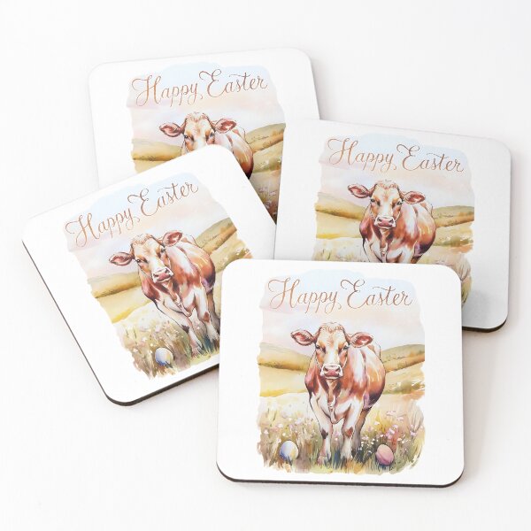 Item preview, Happy Easter Watercolor Easter Cow designed and sold by DomTeesHaven.