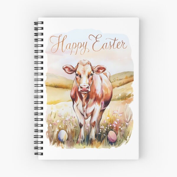 Item preview, Happy Easter Watercolor Easter Cow designed and sold by DomTeesHaven.
