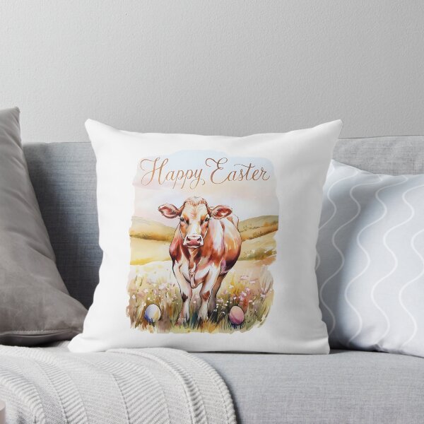 Item preview, Happy Easter Watercolor Easter Cow designed and sold by DomTeesHaven.