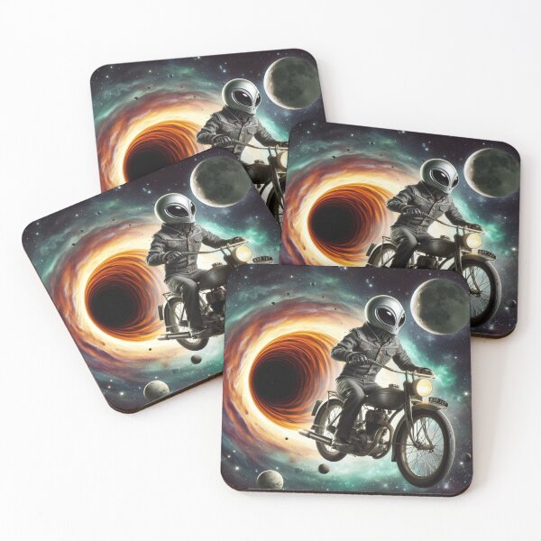 Item preview, Ancient bike-riding alien and black hole designed and sold by Dogandesighn.