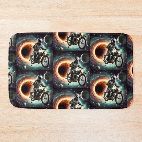 Item preview, Ancient bike-riding alien and black hole designed and sold by Dogandesighn.