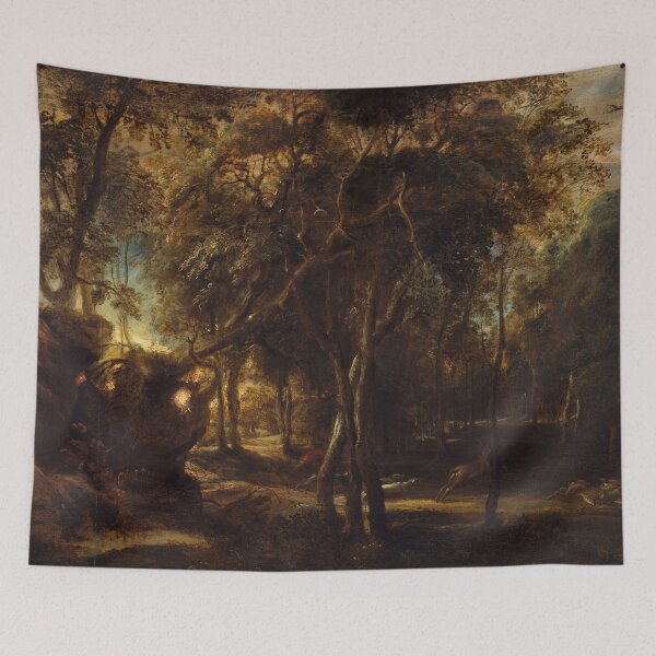 Item preview, A Forest at Dawn with a Deer Hunt by Joshua Reynolds designed and sold by Vintage Designs +.