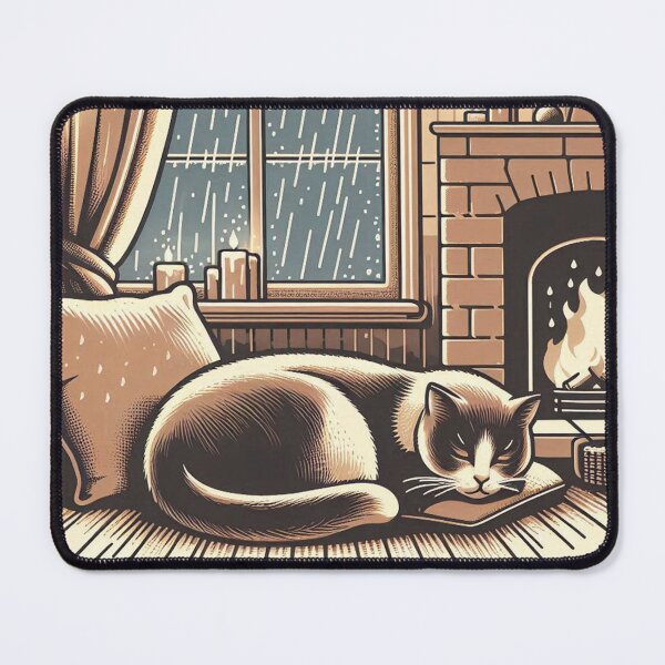 Item preview, Feline by the Fire! ??☕ designed and sold by Meemaart.