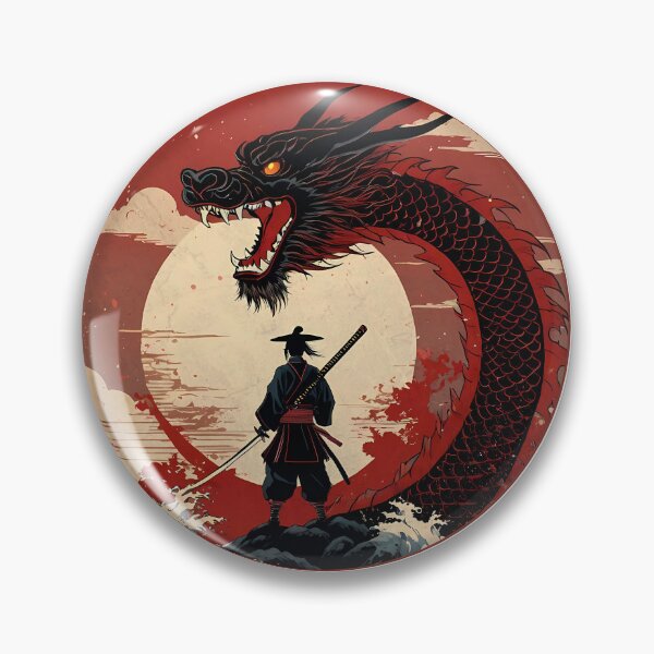 Item preview, Samurai and the Dragon – Legendary Warrior Art designed and sold by ChibiPandaArt.