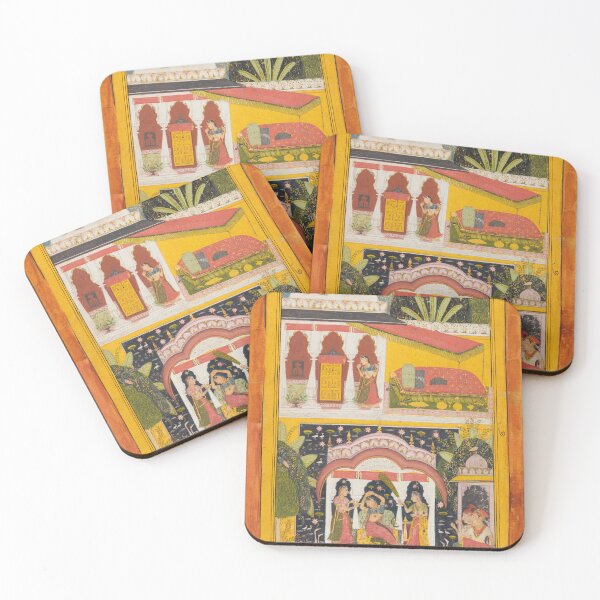 Item preview, A Royal Woman in a Pavilion Desavarari Ragini of Dipak, from a Ragamala, c. 1695. Northwestern India, Rajasthan, Rajput Kingdom of Mewar. Gum tempera, ink, silver, and gold on paper designed and sold by Vintage Designs +.