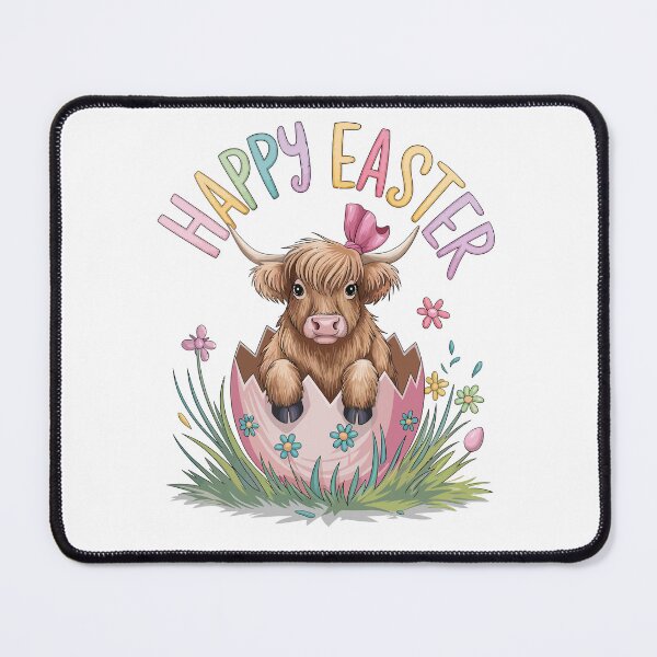 Item preview, Happy Easter Highland Coo designed and sold by Angry Swan Designs.