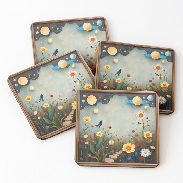 Item preview, A Beautiful Flower Garden painting inspired by Gustav Klimt designed and sold by Vintage Designs +.