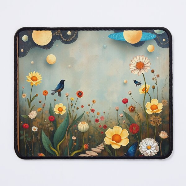 Item preview, A Beautiful Flower Garden painting inspired by Gustav Klimt designed and sold by Vintage Designs +.
