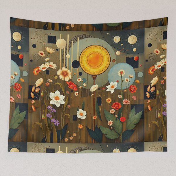 Item preview, A Beautiful Flower Garden painting inspired by Gustav Klimt designed and sold by Vintage Designs +.