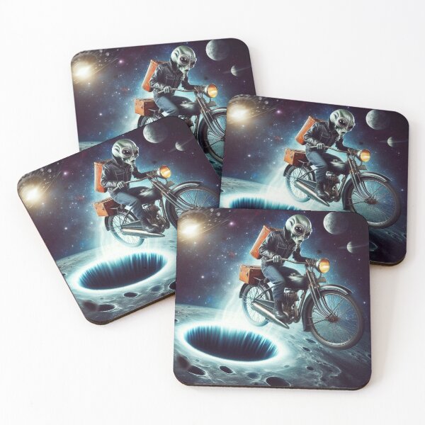 Item preview, Alien on an old motorcycle  that came out of a black hole designed and sold by Dogandesighn.