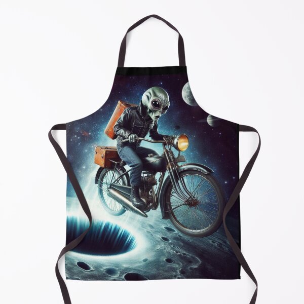 Item preview, Alien on an old motorcycle that came out of a black hole designed and sold by Dogandesighn.
