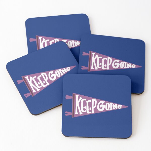 Item preview, KEEP GOING Purple Pennant Flag on NAvy Blue Background designed and sold by Giulia  Palazzo.