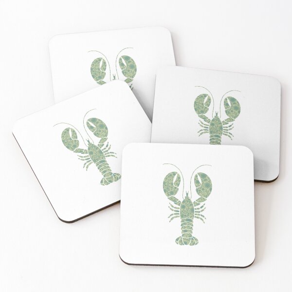 Item preview, green lobster with  floral print on white background designed and sold by Giulia  Palazzo.