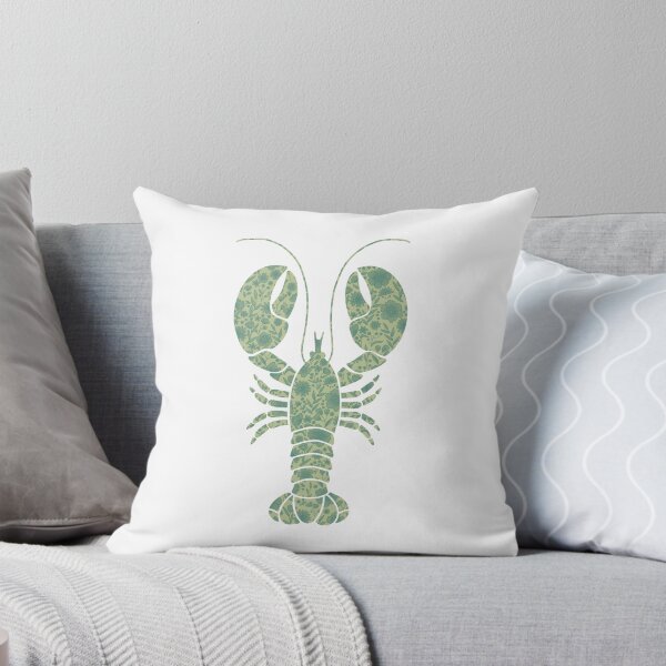 Item preview, green lobster with  floral print on white background designed and sold by Giulia  Palazzo.
