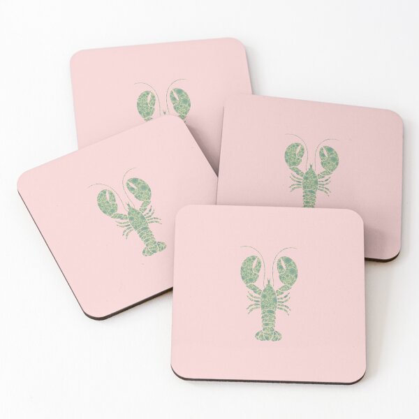 Item preview, green lobster with  floral print on Light Pink background designed and sold by Giulia  Palazzo.