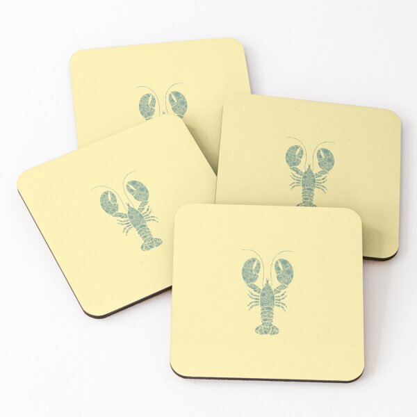 Item preview, green lobster with  floral print on Pale Yellow background designed and sold by Giulia  Palazzo.