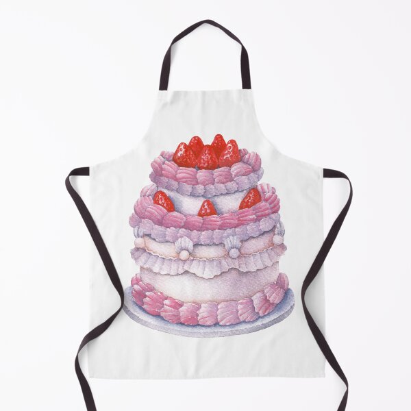 Item preview, Cute watercolor cake decorated with cream and strawberries designed and sold by Ekaterina Glazkova.