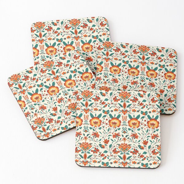 Item preview, Vibrant floral pattern with intricate folk details designed and sold by Piotrek0001.