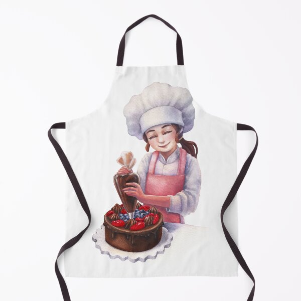 Item preview, A cute girl in is making a chocolate berry cake designed and sold by Ekaterina Glazkova.