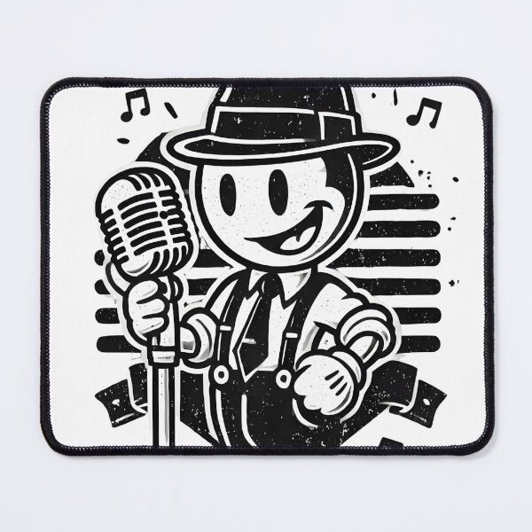Item preview, Vintage Jazz Singer – Retro Microphone Illustration designed and sold by BecomeAHight.