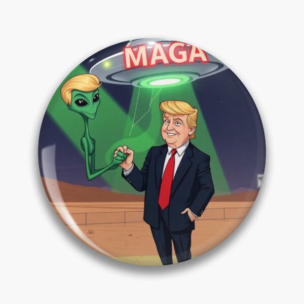 Item preview, Area 51 Alien Endorsed Trump T-Shirt - Funny MAGA UFO Graphic Tee designed and sold by Sarcasm HQ.