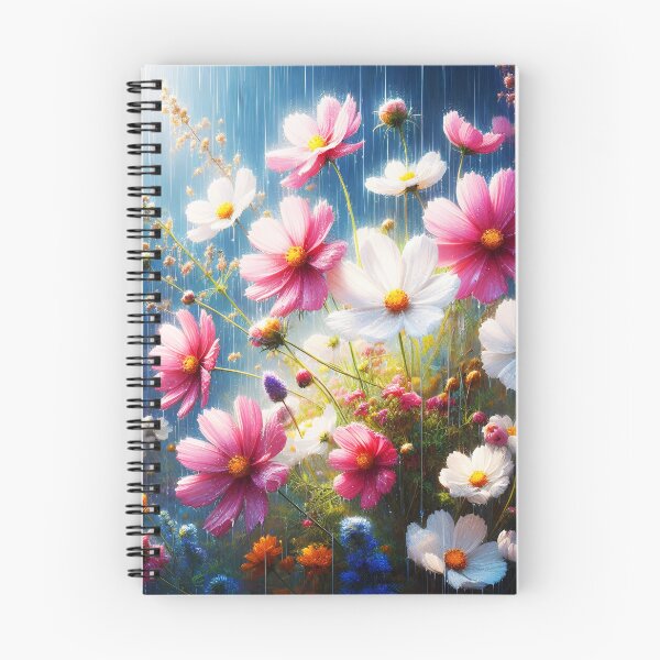 Item preview, Cosmos bipinnatus Summer shower in a garden of butterfly flowers pink and white colors  designed and sold by EmeraldeaArt.