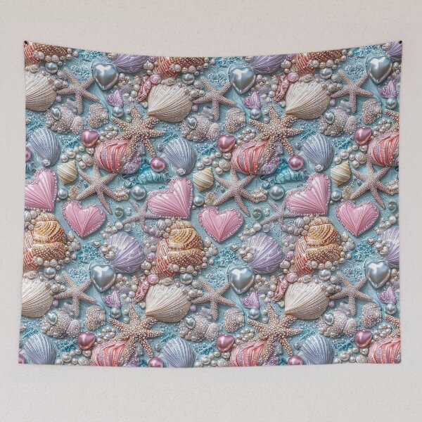Item preview, Luxurious marine romance: shining shells, starfish, pearls, hearts designed and sold by Piotrek0001.