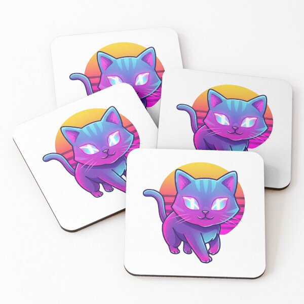 Item preview, Synthwave Cat designed and sold by Tw1nsAIArt.