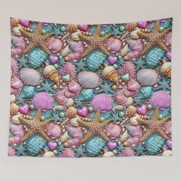 Item preview, Beach-inspired pattern with artistic sea elements designed and sold by Piotrek0001.