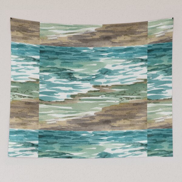 Item preview, Beach Art Watercolor Waves Of The Sea On The Shore I  designed and sold by Irina Sztukowski.