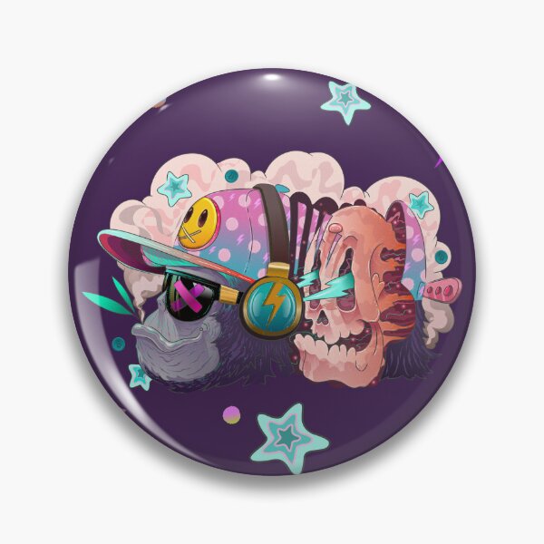 Item preview, Mindless 2.0 Smokey gorilla and pink skull pattern design designed and sold by Franco Moody.
