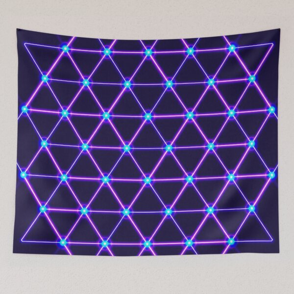 Item preview, Mesmerizing Neon Geometric Grid designed and sold by roxysnextgenart.